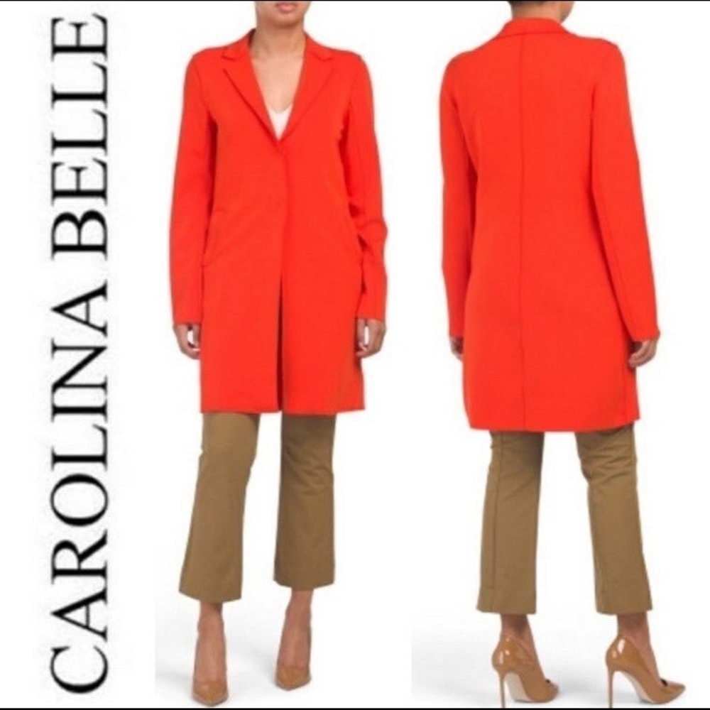 CAROLINA BELLE MONTREAL WOMEN'S RED/ORANGE CARDIGAN/BLAZER/COAT.